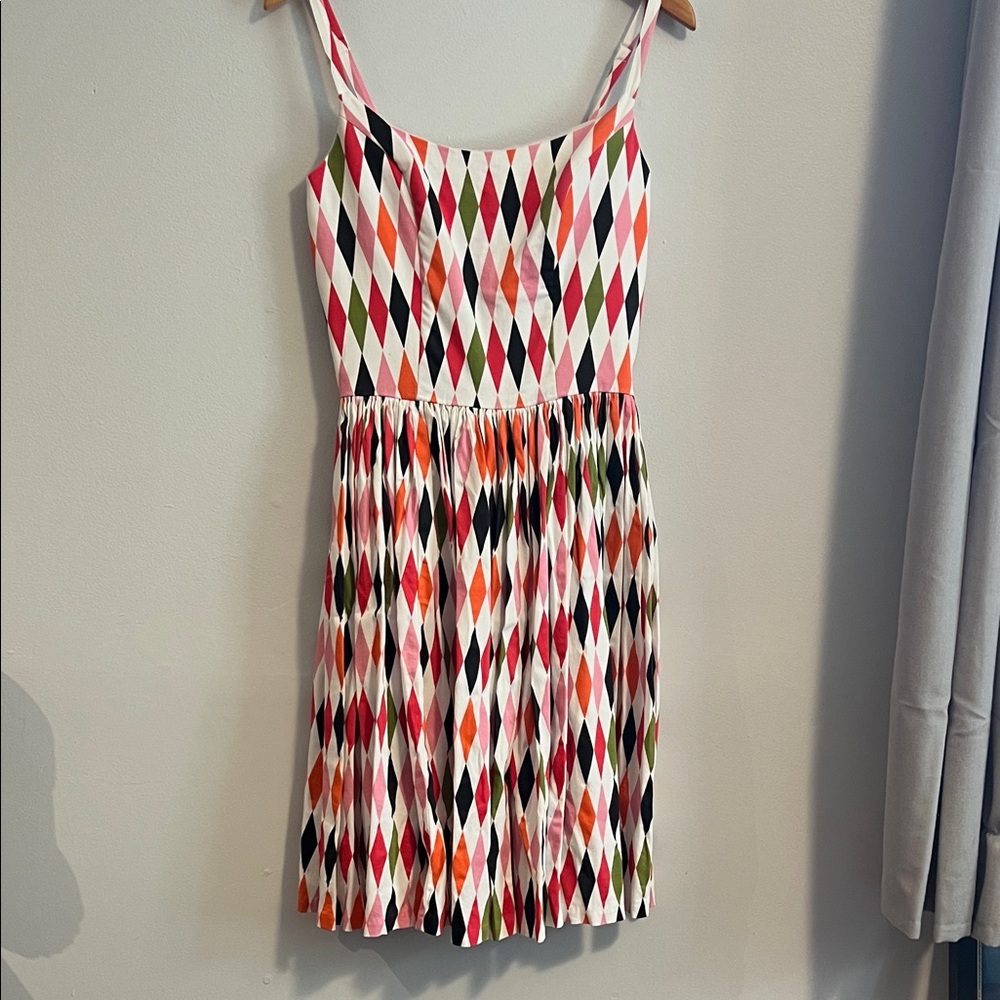 Pin-up Couture Diamond-Print Dress, size L